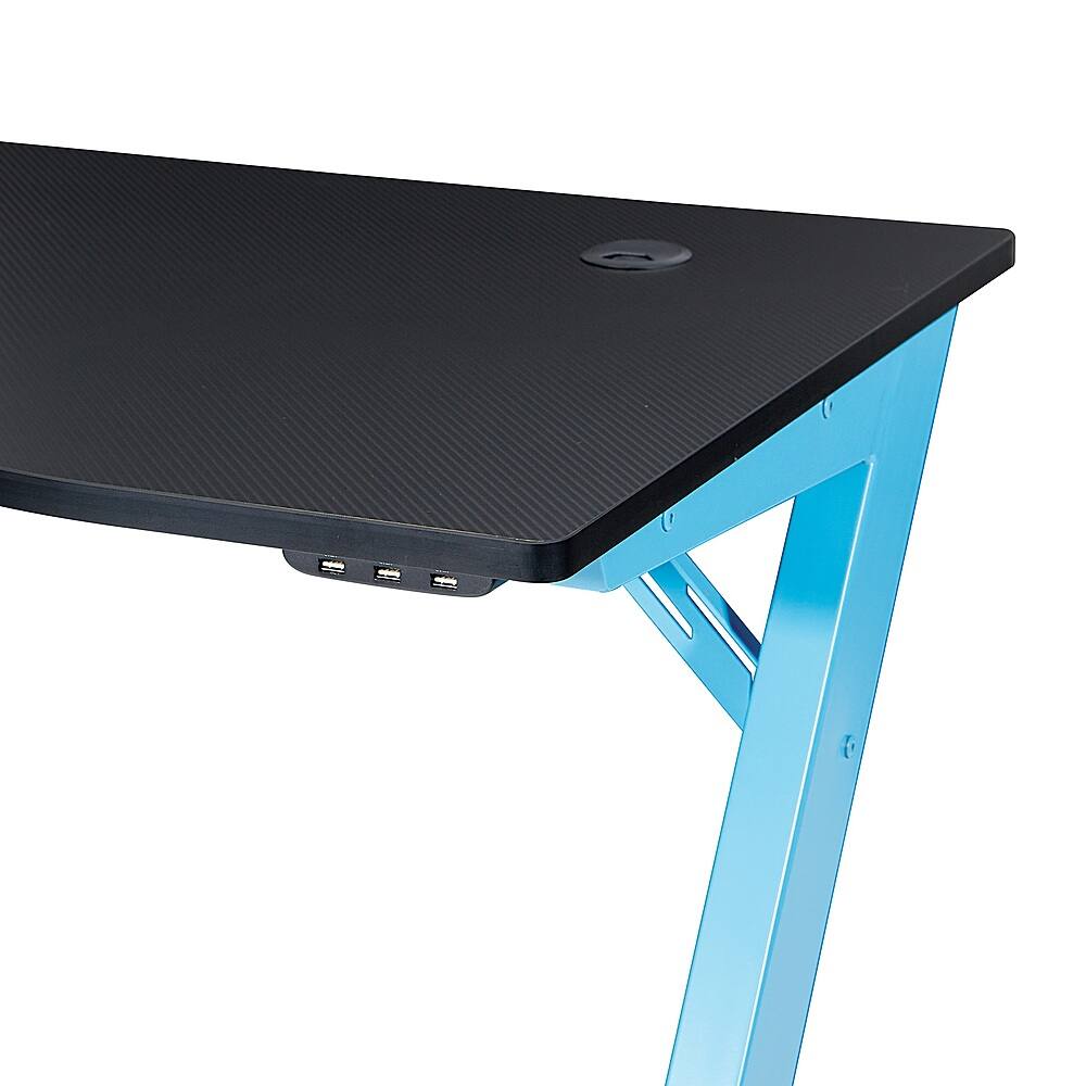 Alt View 13. OSP Home Furnishings - Beta Battlestation Gaming Desk with Black Carbon Top and Matte Blue Legs - Black and Blue.