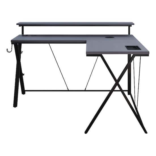 Checkpoint battlestation l shaped gaming desk with rgb led lights deals