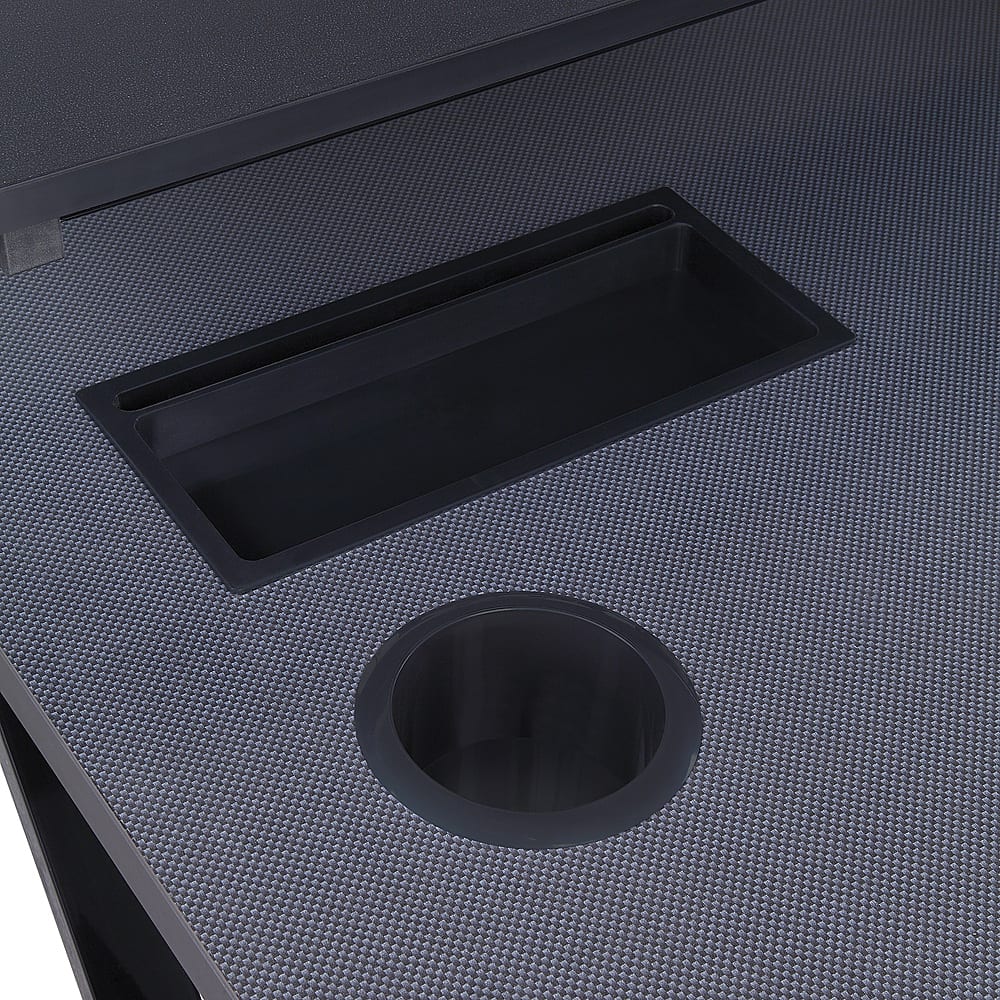 Alt View Zoom 13. OSP Home Furnishings - Checkpoint Ghost Battlestation Gaming Desk with RGB LED Lights - Black / Carbon.