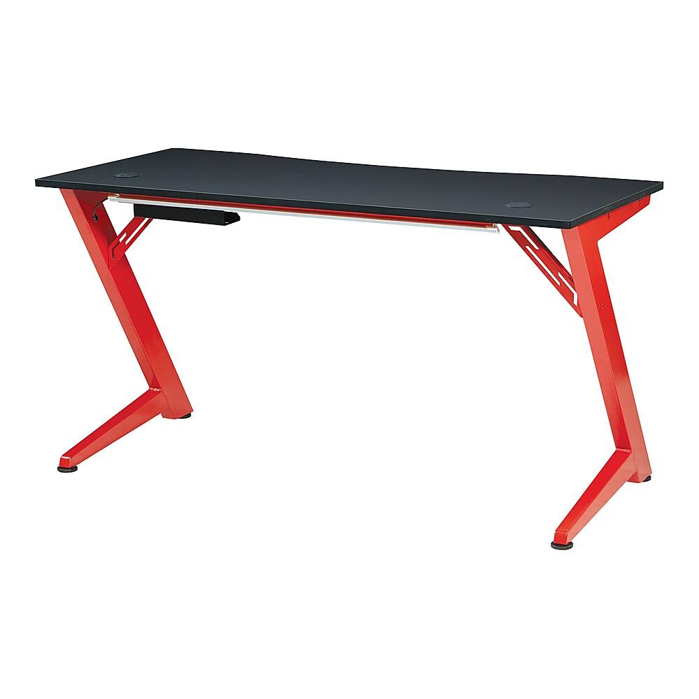 Alt View 11. OSP Home Furnishings - Beta Battlestation Gaming Desk with Black Carbon Top and Matt Red Legs - Black and Red.