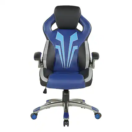 Front. OSP Home Furnishings - Ice Knight Gaming Chair in Blue - Blue.
