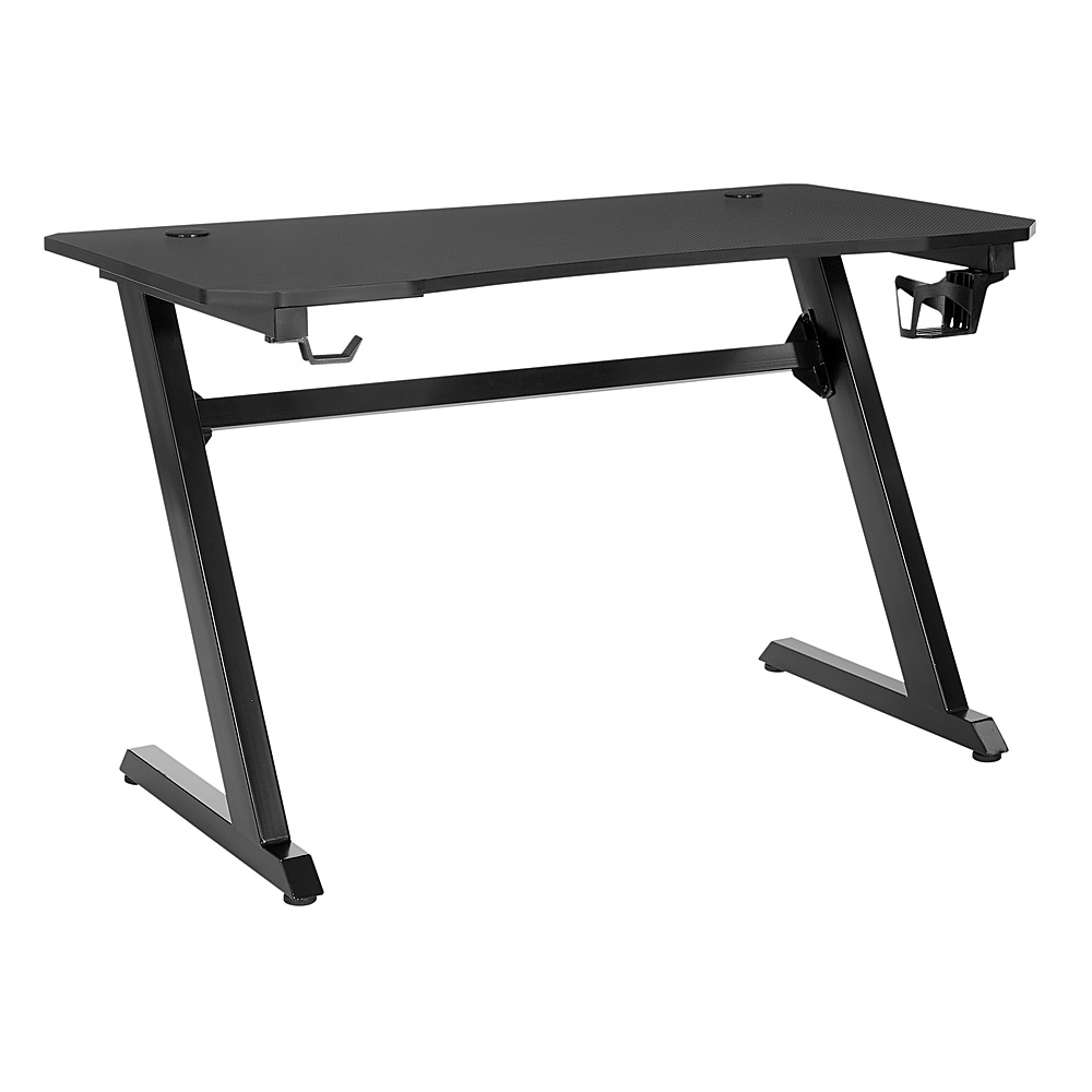 Angle View: OSP Home Furnishings - Ghost Battlestation Gaming Desk in Matte Top and Black Legs - Black