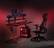 Alt View 12. OSP Home Furnishings - Area51 Battlestation Gaming Desk with Matte Legs - Black ad Red.