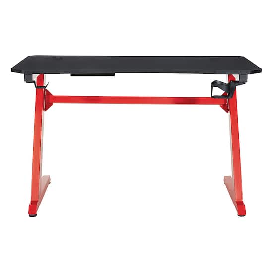 OSP Home Furnishings Ghost Battlestation Gaming Desk Black Red