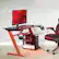 Left. OSP Home Furnishings - Ghost Battlestation Gaming Desk - Black/Red.