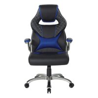 OSP Home Furnishings - Oversite Gaming Chair in Faux Leather - Blue - Front_Zoom