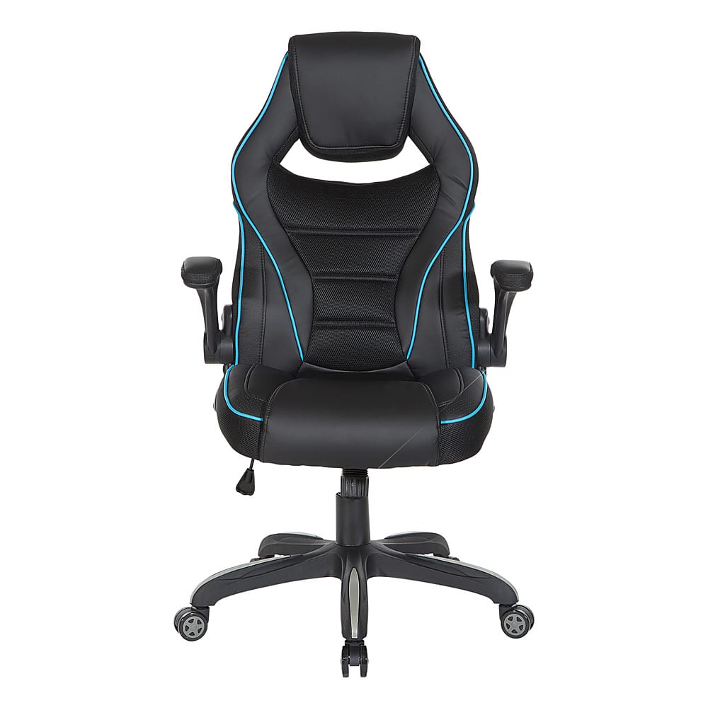 Front. OSP Home Furnishings - Xeno Gaming Chair in Blue Faux Leather - Blue.