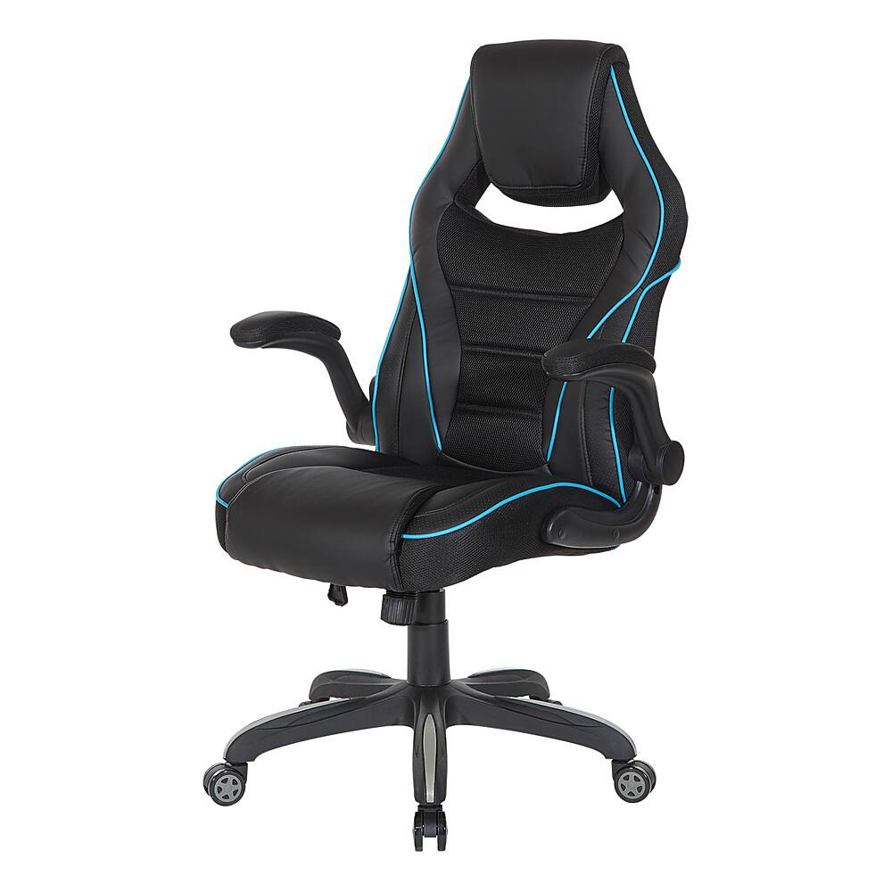 Alt View 11. OSP Home Furnishings - Xeno Gaming Chair in Blue Faux Leather - Blue.