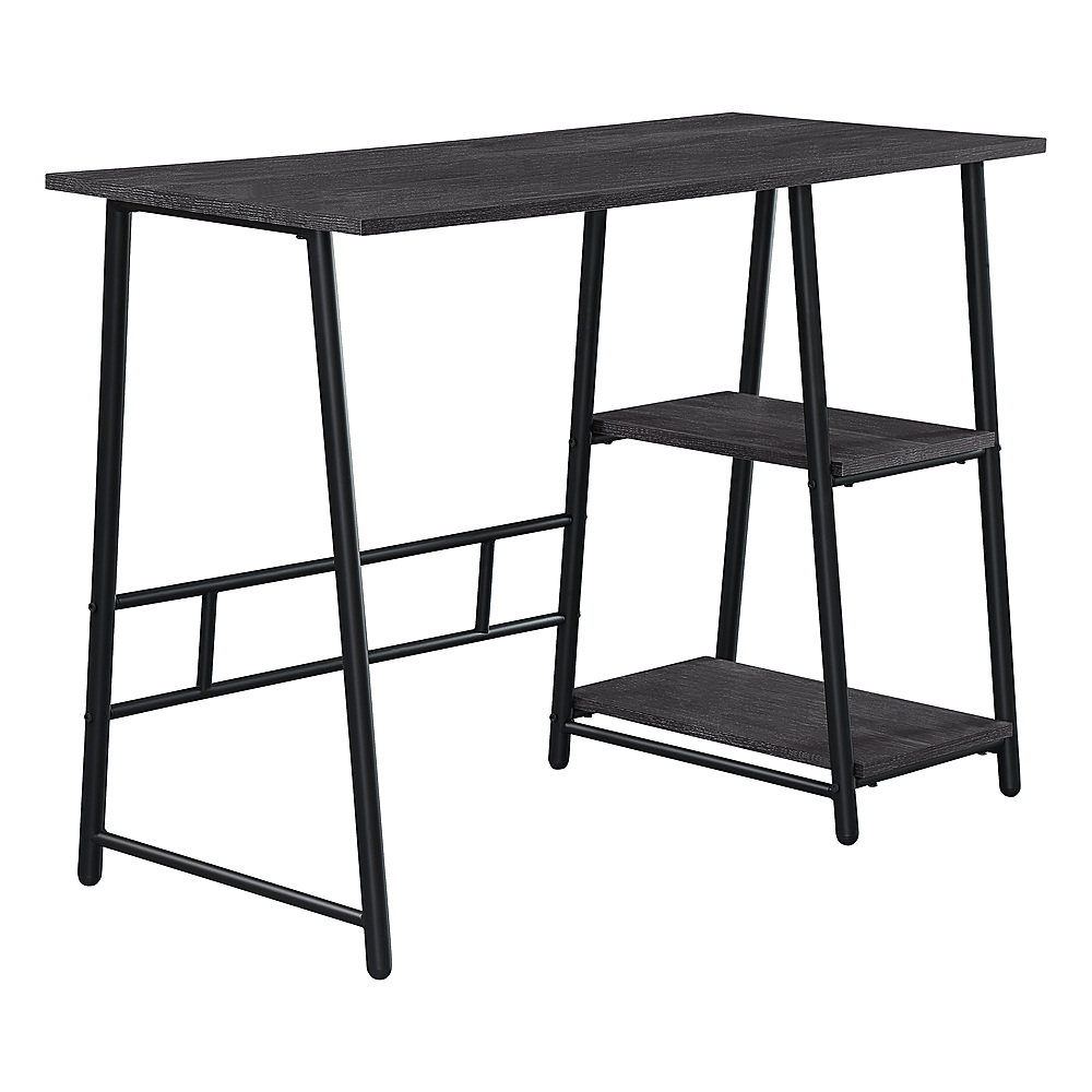 Angle View: OSP Home Furnishings - Frame Works 40” Desk with Two Storage Shelves in Mocha Finish