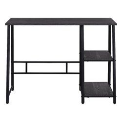OSP Home Furnishings - Frame Works 40” Desk with Two Storage Shelves in Mocha Finish - Front_Zoom