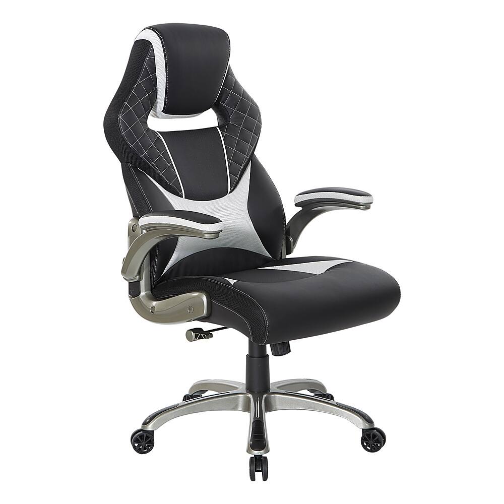 Angle. OSP Home Furnishings - Oversite Gaming Chair in Faux Leather - White.