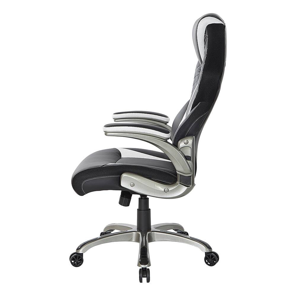 Left. OSP Home Furnishings - Oversite Gaming Chair in Faux Leather - White.