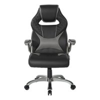 OSP Home Furnishings - Oversite Gaming Chair in Faux Leather - Gray - Front_Zoom