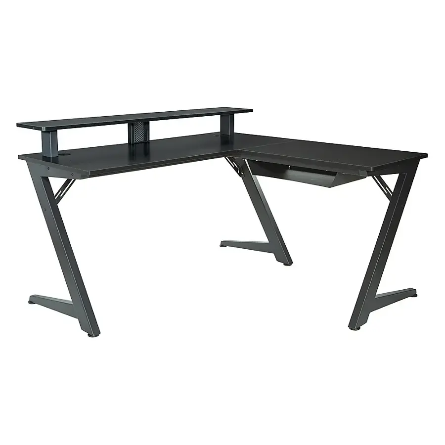 OSP Home Furnishings Avatar Battlestation L Shape Gaming Desk with ...