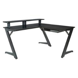 OSP Home Furnishings - Avatar Battlestation L-Shape Gaming Desk with Carbon Top and Matte Legs - Black - Angle_Zoom