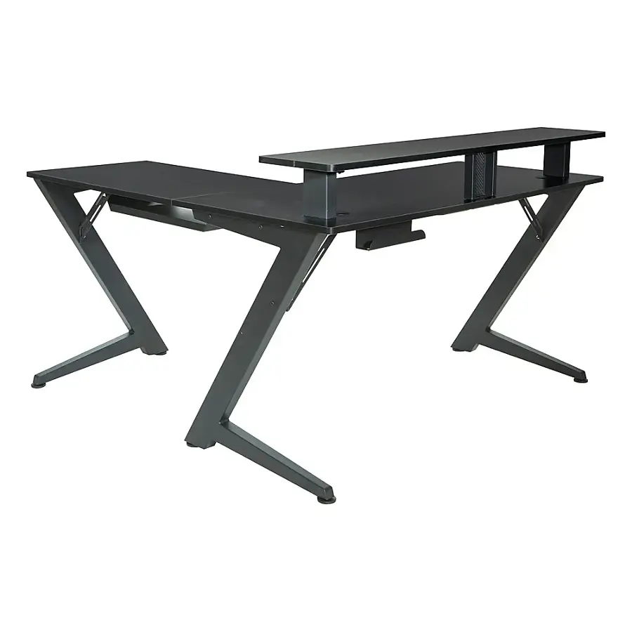 OSP Home Furnishings Avatar Battlestation L Shape Gaming Desk with ...