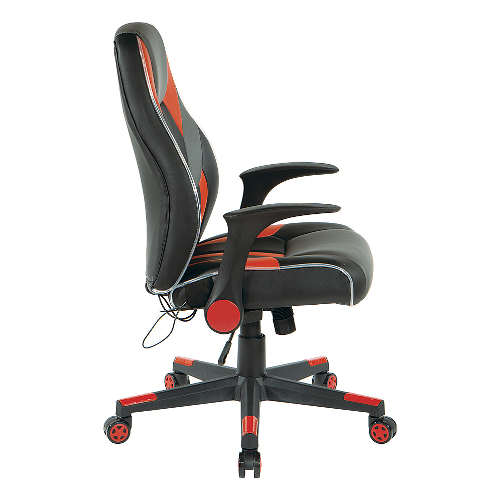 Left View: X Rocker - Chimera RGB 2.0 Bluetooth Floor Rocker Gaming Chair - Black/White w/SMD