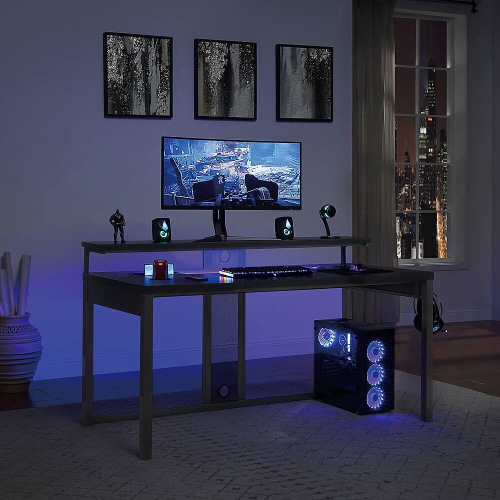 Alt View 14. OSP Home Furnishings - Adaptor 63" Gaming Desk - Black.