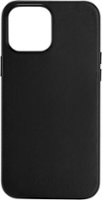 Platinum™ - Horween Leather Case for iPhone 13 Pro Max and iPhone 12 Pro Max - Black - Front_Zoom