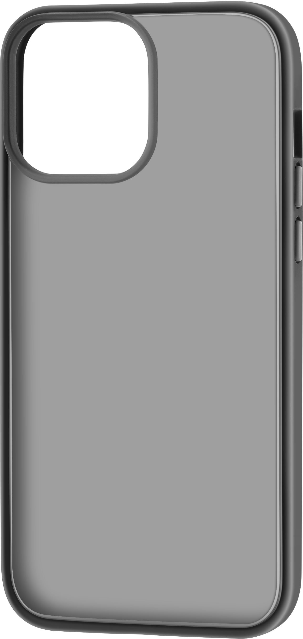 Left View: Insignia™ - Hard Shell Case for iPhone 13 Pro Max and iPhone 12 Pro Max - Semi-Clear Black