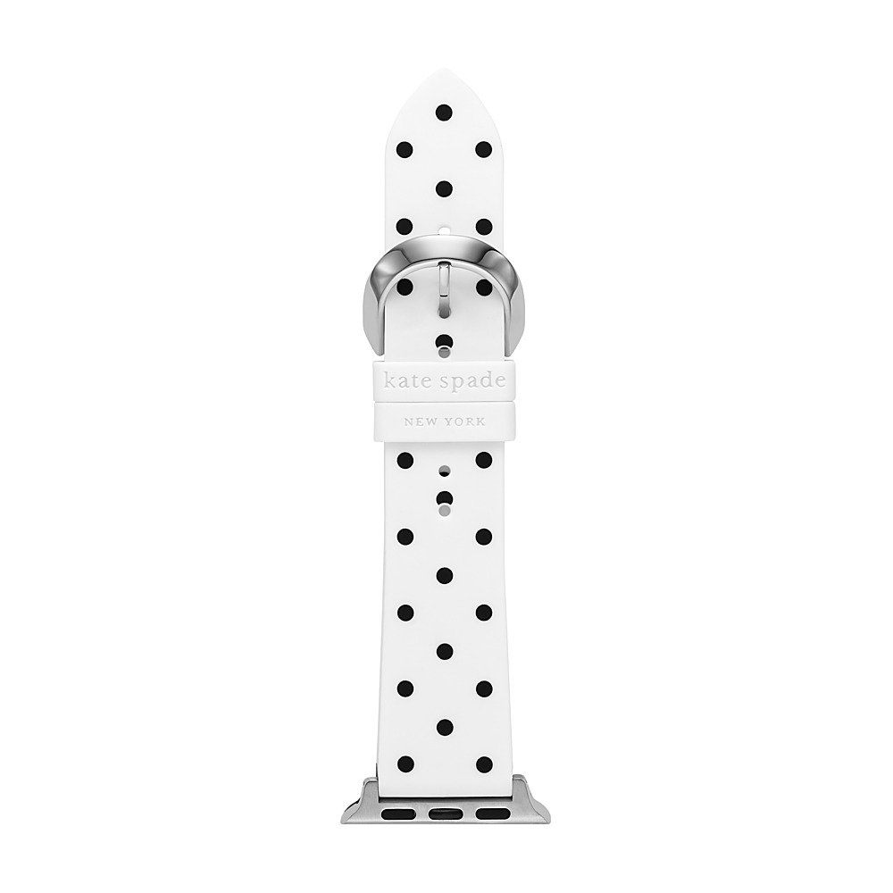 Angle View: kate spade new york - 38/40mm band for Apple Watch® - White and Black Polka Dot Silicone