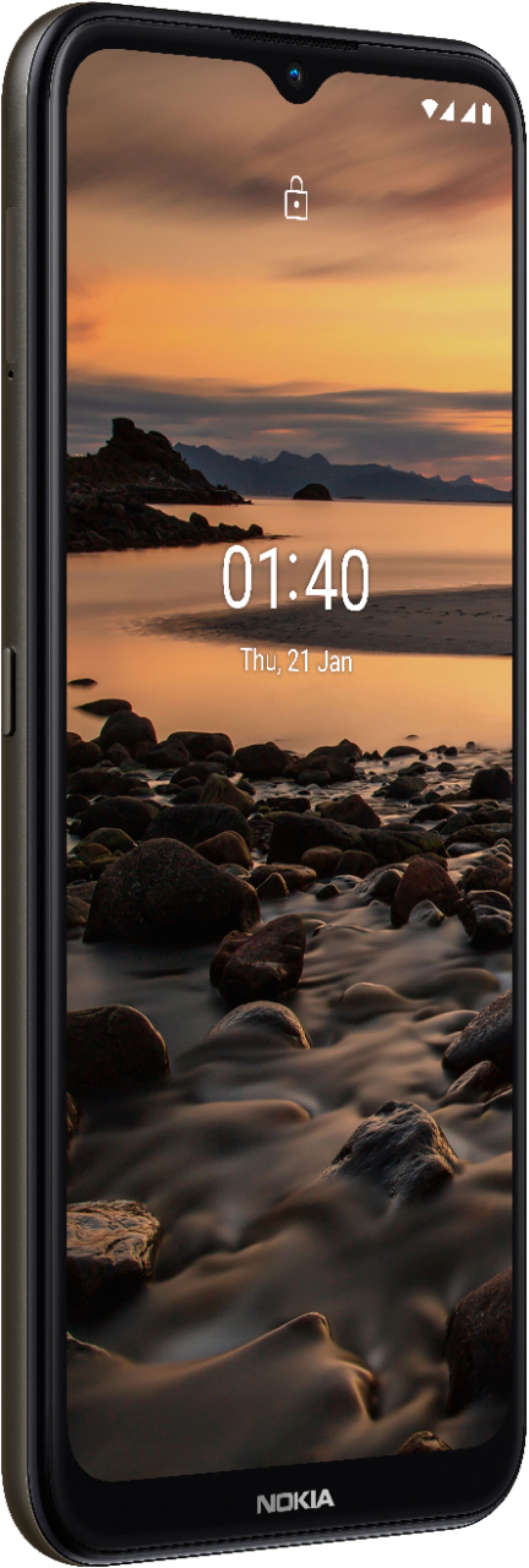 Left View: Nokia - 1.4 TA-1323 32GB Dual SIM GSM Unlocked Android Smartphone - Charcoal