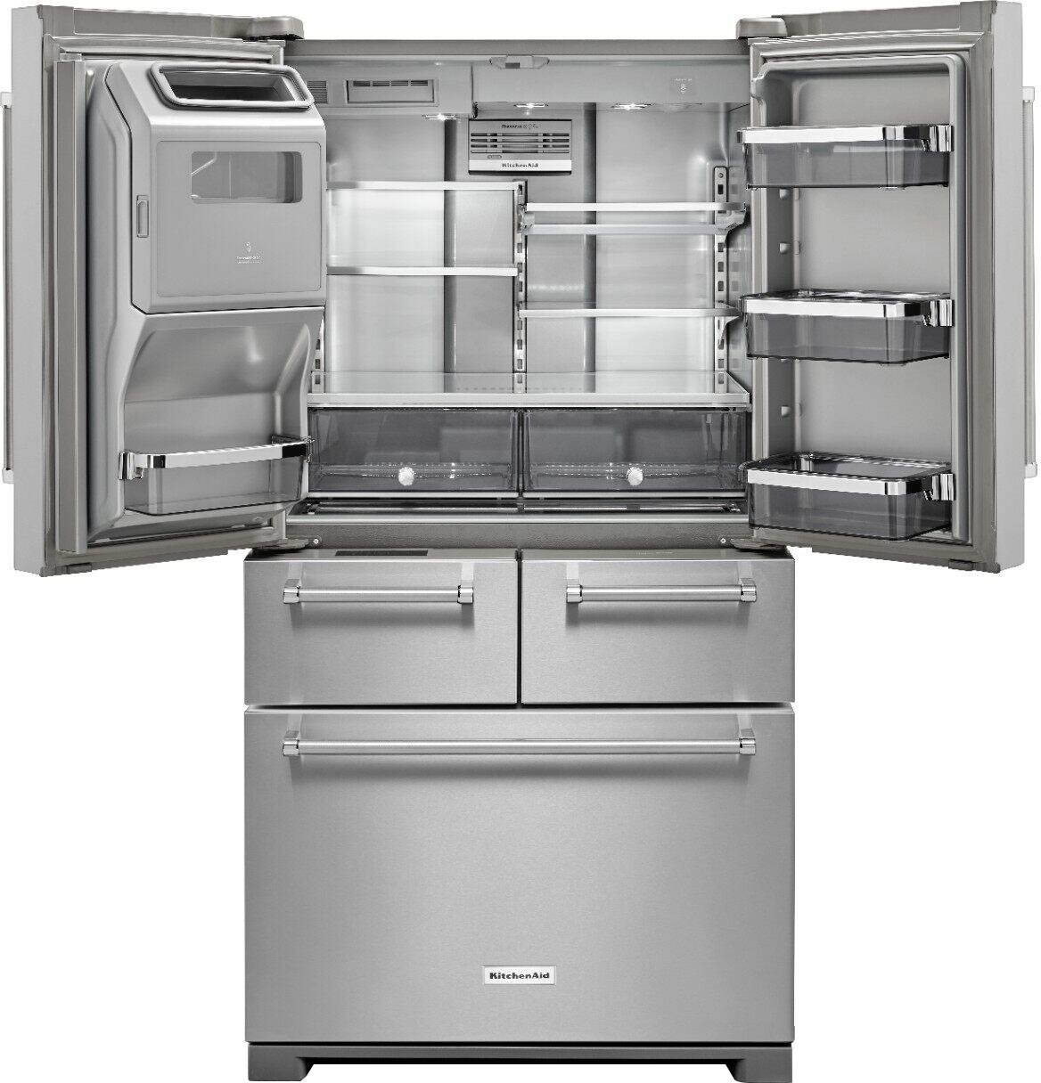 Alt View 1. KitchenAid - 25.8 Cu. Ft. 5-Door French Door Refrigerator - Stainless steel.