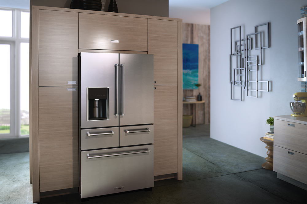 KitchenAid 25.8 Cu. Ft. 5-Door French Door Refrigerator Stainless Steel  KRMF706ESS - Best Buy