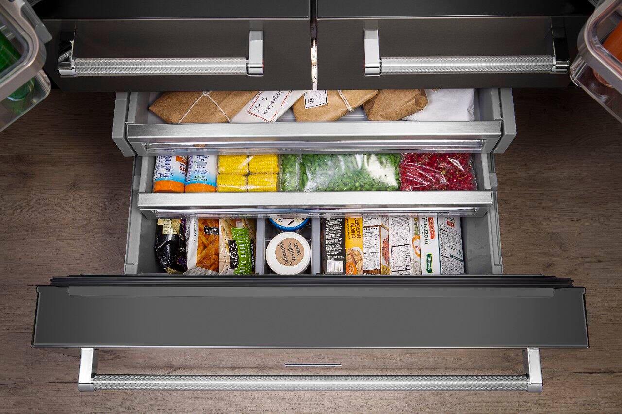 Alt View 4. KitchenAid - 25.8 Cu. Ft. 5-Door French Door Refrigerator - Stainless steel.