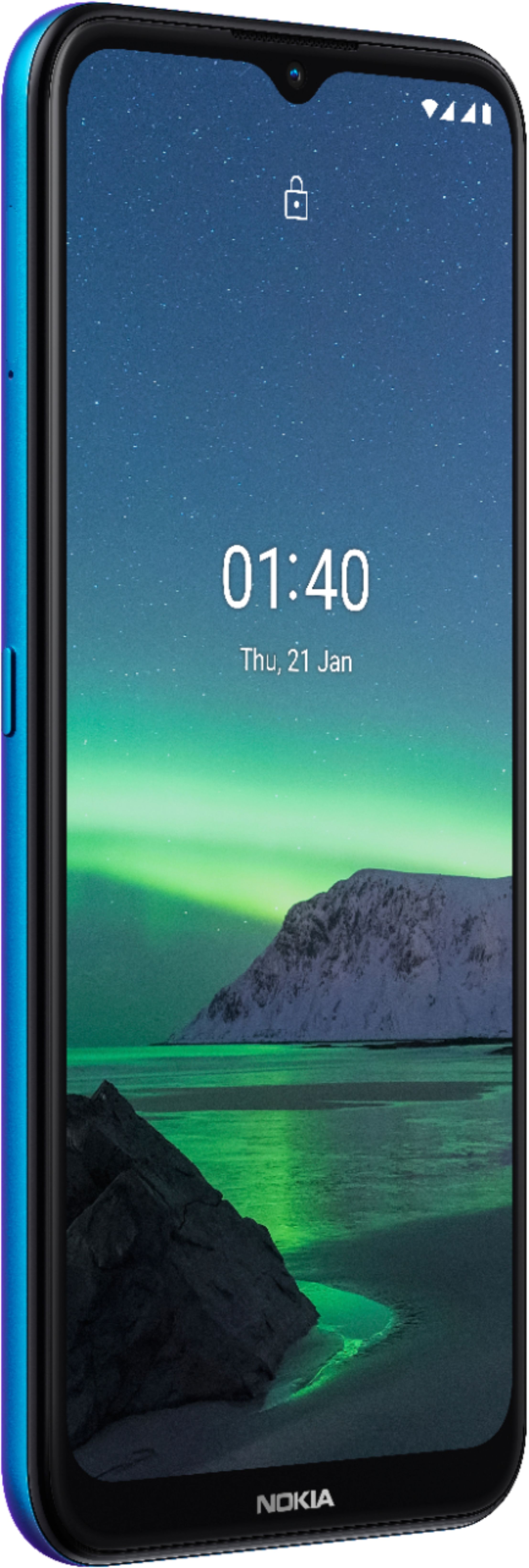 Left View: Nokia - 1.4 TA-1323 32GB Dual SIM GSM Unlocked Android Smartphone - Fjord