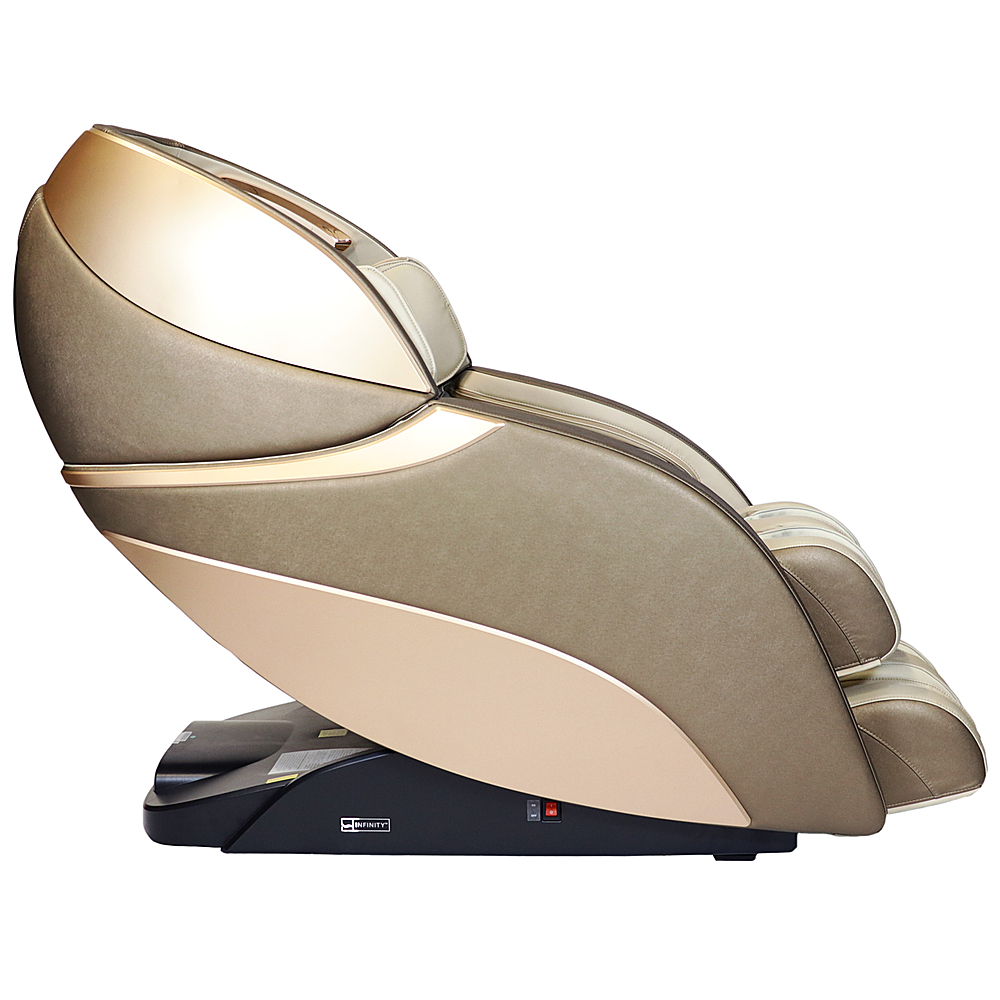 Left View: Infinity - Genesis Max Massage Chair - Brown/Tan