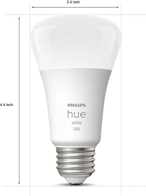 Philips - Hue A19 Bluetooth 75W Smart LED Bulb - White_2