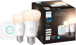 Philips - Hue White A19 Bluetooth 75W Smart LED Starter Kit - Front_Zoom