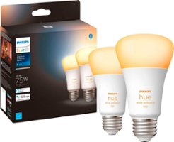 Philips - Hue White Ambiance A19 Bluetooth 75W Smart LED Bulbs (2-pack) - Front_Zoom