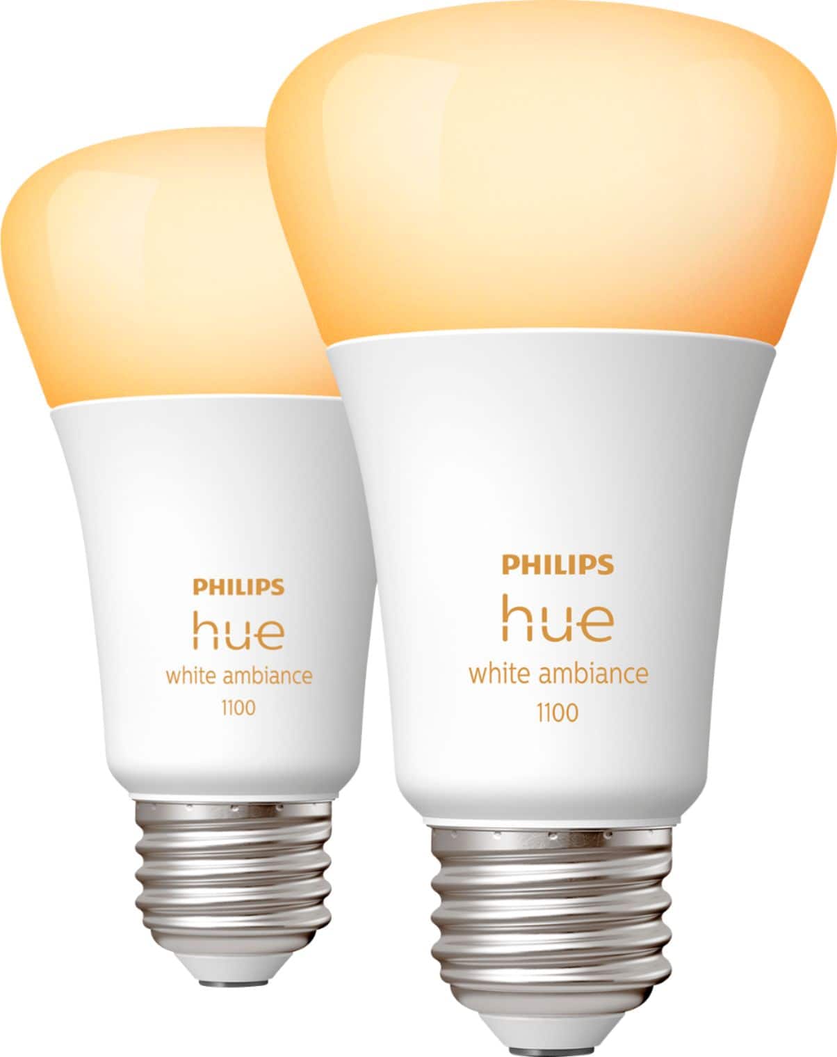 Alt View 11. Philips - Hue A19 Bluetooth 75W Smart LED Bulbs (2-Pack) - White Ambiance.