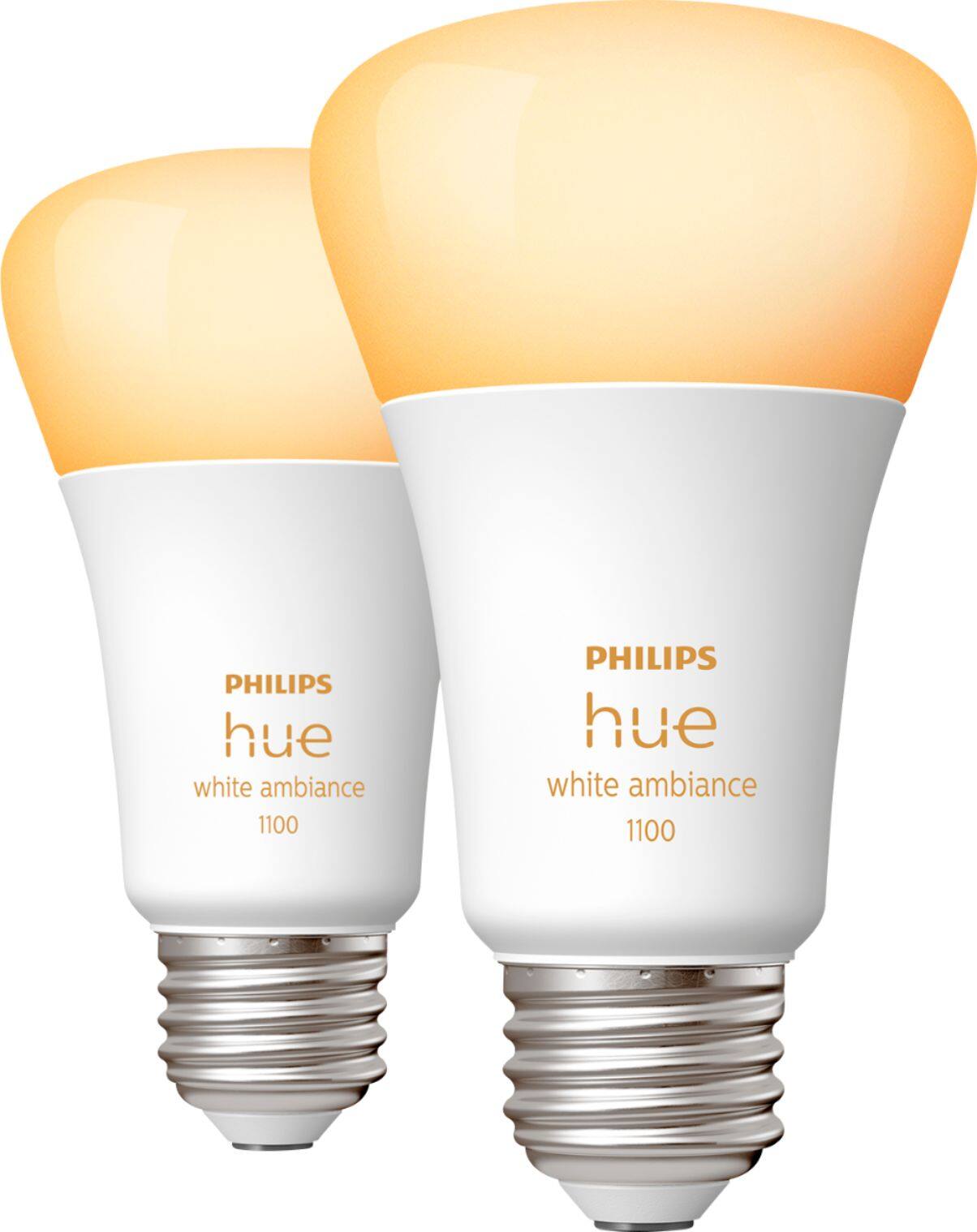 Alt View 11. Philips - Hue A19 Bluetooth 75W Smart LED Bulbs (2-Pack) - White Ambiance.