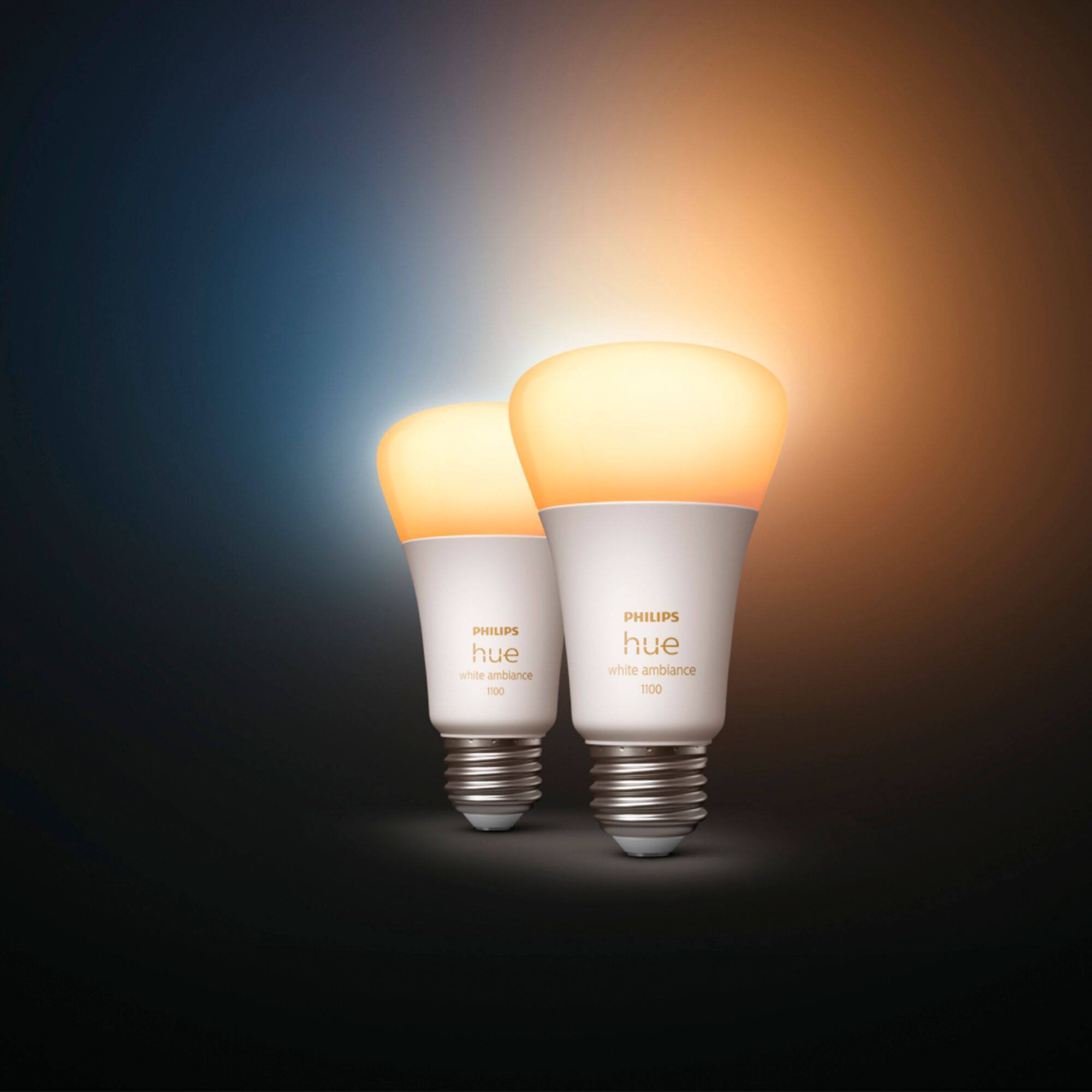 Alt View 14. Philips - Hue A19 Bluetooth 75W Smart LED Bulbs (2-Pack) - White Ambiance.