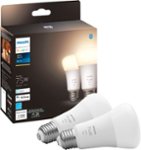 Front Zoom. Philips - Hue A19 Bluetooth 75W Smart LED Bulbs (2-Pack) - White.