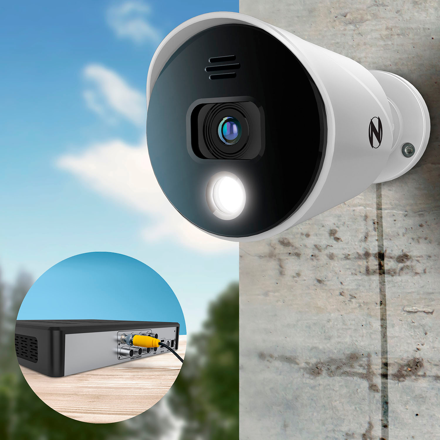 Angle View: Lorex 4K Security System with 16 ch DVR & 10 4K Active Deterrence Cameras - White