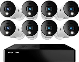 Night Owl - 8-Channel, 8-Camera Indoor/Outdoor Wired 1080p HD 1TB DVR Spotlight Cameras - White - Front_Zoom