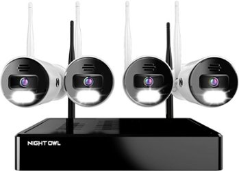 Night Owl - 10 Channel Bluetooth Wi-Fi NVR with 4 Wi-Fi IP 4K HD 2-Way Audio Cameras and 1TB Hard Drive - White - Front_Zoom