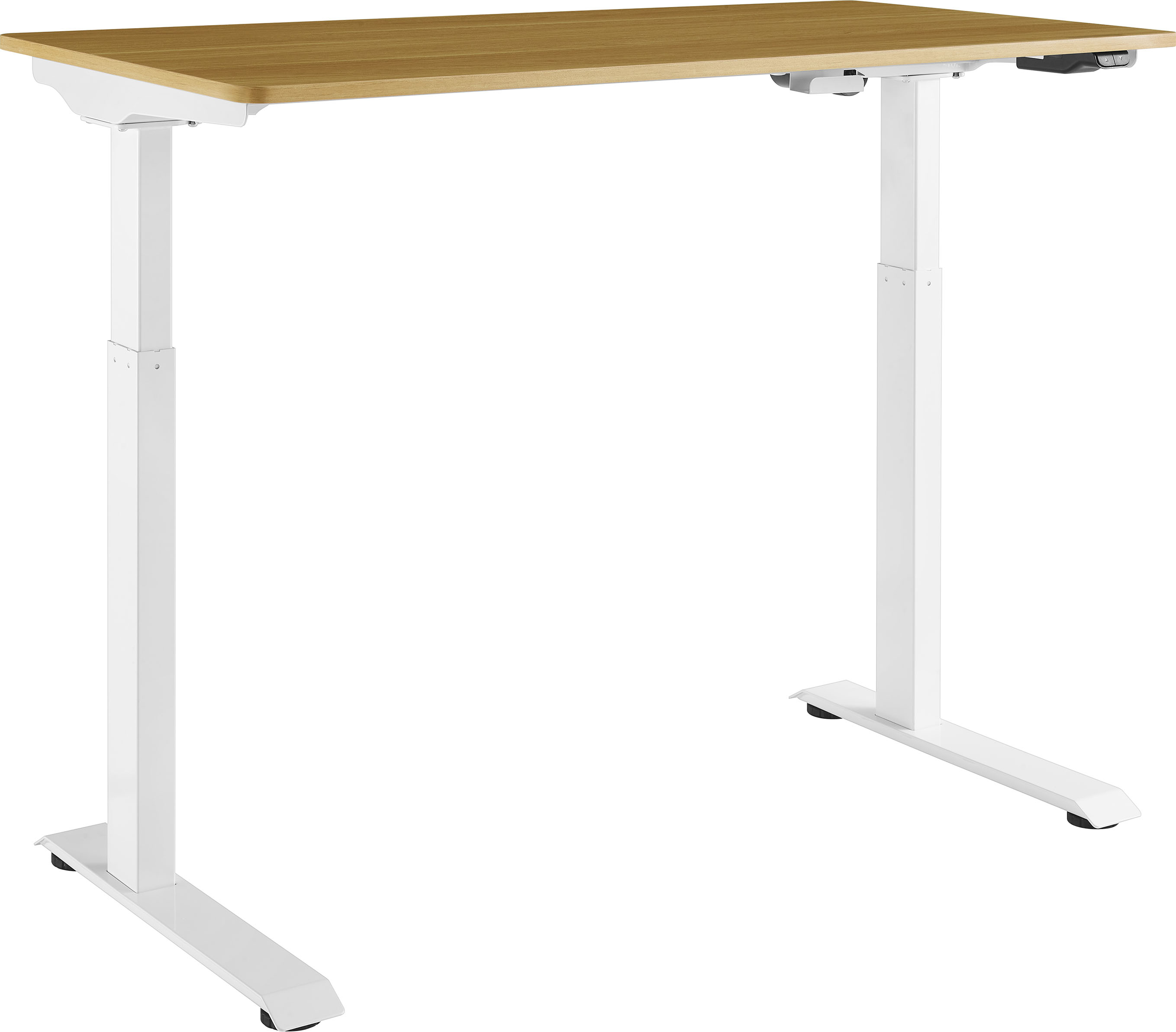 Angle View: Insignia™ - Adjustable Standing Desk with Electronic Control - 47.2" - Oak