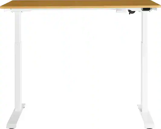 Front. Insignia™ - Adjustable Standing Desk with Electronic Control - 47.2" - Oak.