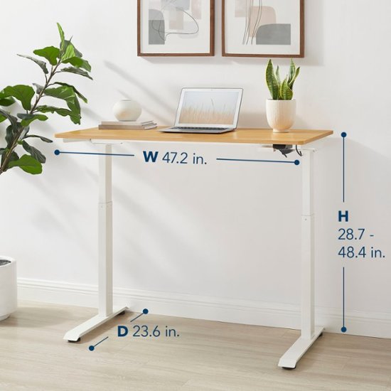 Insignia™ - Adjustable Standing Desk with Electronic Control - 47.2" - Oak
