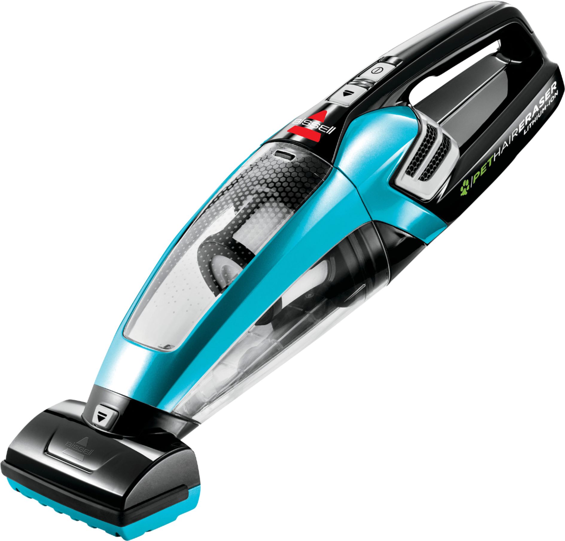 Angle View: BISSELL - Pet Hair Eraser Lithium Ion Hand Vacuum - Disco Teal & Black Accents