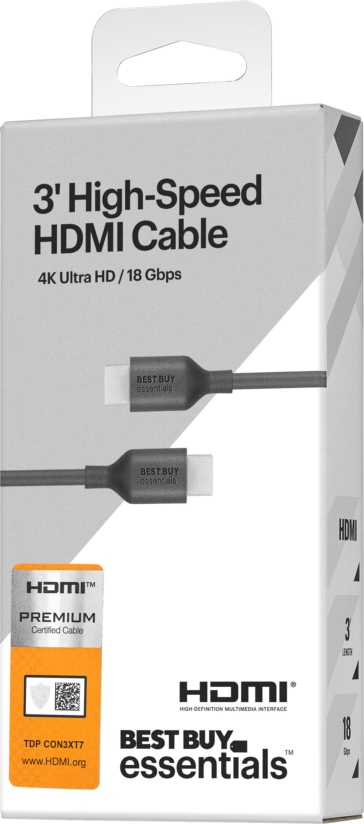 Duronic HDC03 / 3m - Câble HDMI dernière génération 2.0 - 3 mètres -  Connecteurs en plaqué or 24K - permet la transmission rapide de signal 3D  4K 216— duronic-fr