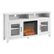 Angle Zoom. Walker Edison - 58" Tall Glass Two Door Soundbar Storage Fireplace TV Stand for Most TVs Up to 65" - Brushed White.