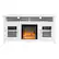 Front. Walker Edison - 58" Tall Glass Two Door Soundbar Storage Fireplace TV Stand for Most TVs Up to 65" - Brushed White.