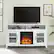 Alt View 11. Walker Edison - 58" Tall Glass Two Door Soundbar Storage Fireplace TV Stand for Most TVs Up to 65" - Brushed White.