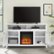 Alt View Zoom 12. Walker Edison - Tall Glass Two Door Soundbar Storage Fireplace TV Stand for Most TVs Up to 65" - Brushed White.